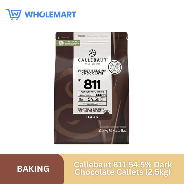 Callebaut 811 54.5% Dark Chocolate Callets (2.5kg)