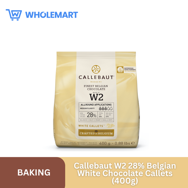 Callebaut W2 28% Belgian White Chocolate Callets (400g)