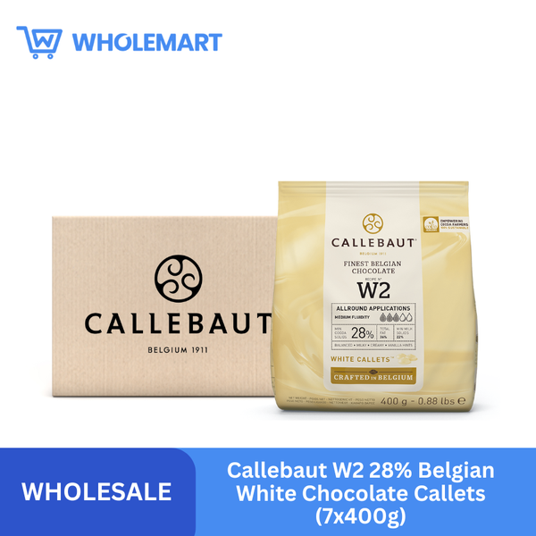 Callebaut W2 28% Belgian White Chocolate Callets (7x400g)
