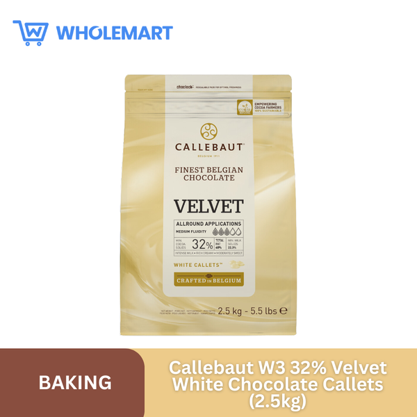 Callebaut W3 32% Velvet White Chocolate Callets (2.5kg)