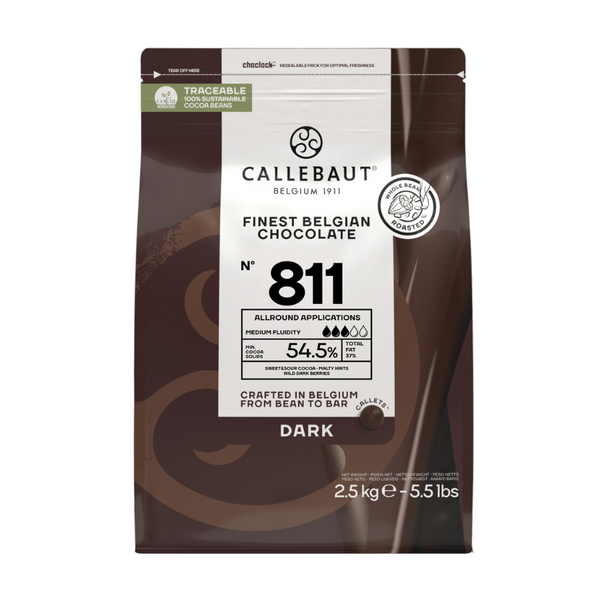 Callebaut 811 54.5% Dark Chocolate Callets (2.5kg)