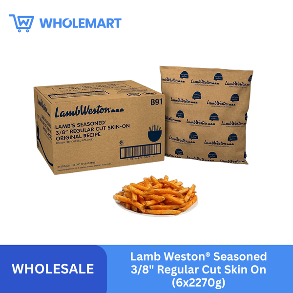 Lamb Weston® Seasoned 3/8" Regular Cut Skin On (6x2270g)