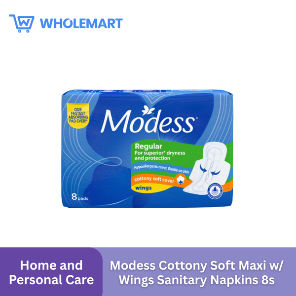 Modess Cottony Soft Maxi w/ Wings Sanitary Napkins 8s