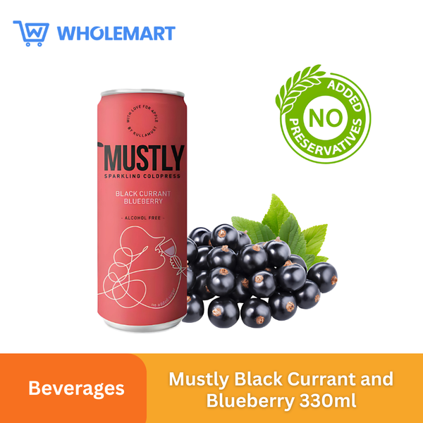 Mustly Black Currant and Blueberry 330ml