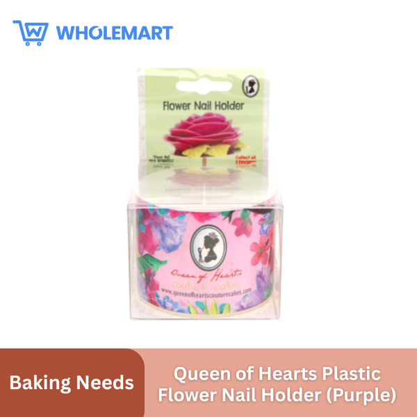 Queen of Hearts Plastic Flower Nail Holder (Purple)