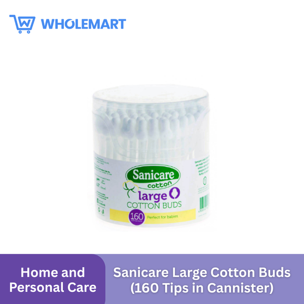 Sanicare Large Cotton Buds (160 Tips in Cannister)
