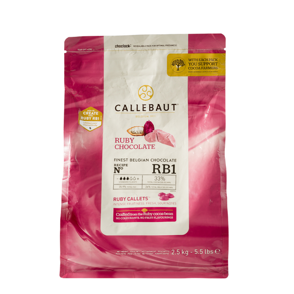 Callebaut RB1 47.3% Ruby Chocolate Callets (2.5kg) - Wholemart