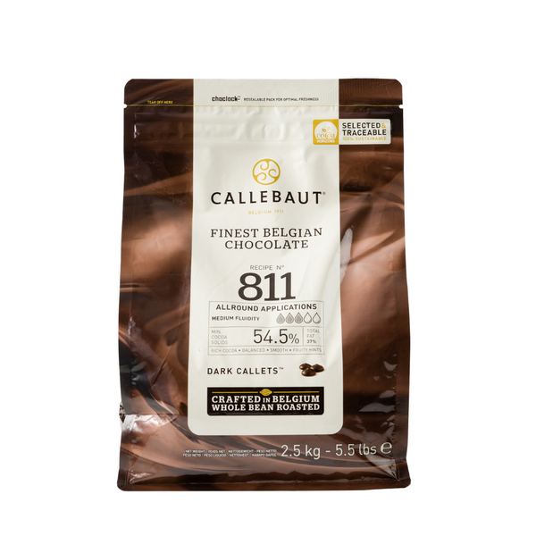 Callebaut 811 54.5% Dark Chocolate Callets (2.5kg) - Wholemart
