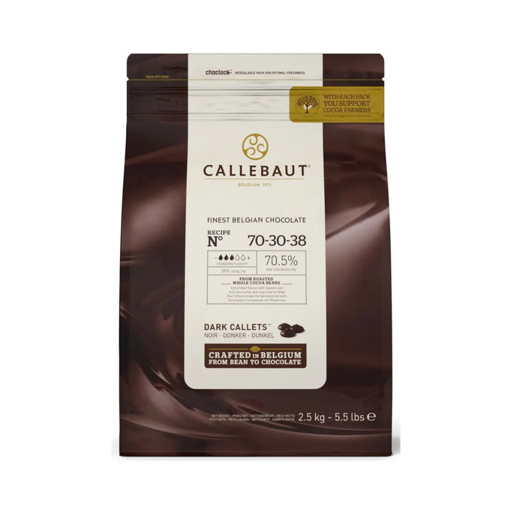 Callebaut 70-30-38 Dark Chocolate Callets (2.5kg) - Wholemart
