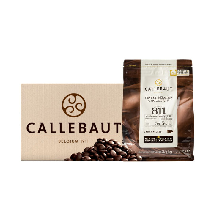 Callebaut 811 54.5% Dark Chocolate Callets (8x2.5kg) - Wholemart