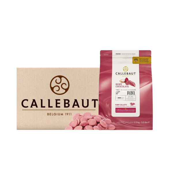 Callebaut RB1 47.3% Ruby Chocolate Callets (4x2.5kg) - Wholemart